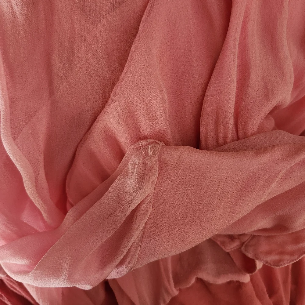 Chasing Unicorns Ombre Dreams Silk Maxi Dress Rose Pink & Red - Picture 8 of 8